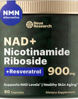 Liposomal Nicotinamide Riboside High Purity NAD Supplement for Anti-Aging, Energy, Focus - 80 Capsules