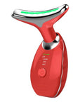 Wavy Chic Beauty Microcurrent Facial Device, Multifunctional Facial Skin Care Massager with 7 Color Massage Modes, 2024 Best Electric Neck Face Lifting Massager, Reduce Fine Lines Wrinkles(Red)