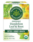Organic Dandelion Leaf & Root Herbal Tea (Pack of 1), Supports Kidney Function and Healthy Digestion, 16 Tea Bags Total