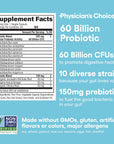 Probiotics 60 Billion CFU - 10 Strains + Organic Prebiotics - Immune, Digestive & Gut Health - Supports Occasional Constipation, Diarrhea, Gas & Bloating - for Women & Men - 84Ct