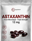 Astaxanthin 12Mg, Supports Eye, Joint, & Internal Circulation Health