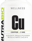 Copper Bisglycinate Chelate (3Mg), Immune Support - 90 Capsules