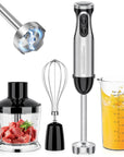 Immersion Blender, Speeds & Turbo, 4-In-1 Stainless Steel Handheld Blender Stick Mixer