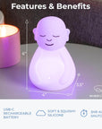 'Breathing Buddha' Guided Visual Meditation Tool for Mindfulness | Slow Your Breathing & Calm Your Mind for Stress & Anxiety Relief | Perfect for Adults & Kids | Relaxing Self Care Gift