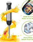 Immersion Blender, Speeds & Turbo, 4-In-1 Stainless Steel Handheld Blender Stick Mixer