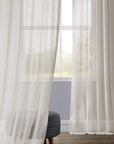 Linen Sheer Curtains 96 Inches Long Linen Curtain for Bedroom & Living Room 50W X 96L