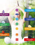 Chakra Crystal Healing Set – 17 Natural Stones with Selenite Plate & Amethyst Necklace