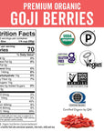 Organic Dried Goji Berries - Tea, Smoothies, Baking and Snacks