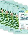 Rosacare Soothing Sheet Face Mask with Hyaluronic Hydrogel for Rosacea Symptoms, 5 Masks