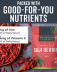 Organic Dried Goji Berries - Tea, Smoothies, Baking and Snacks