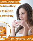 120 Premium Turmeric, Ginger, Cinnamon Blend Tea Bags, 100% Natural & No Additives & Caffeine Free.