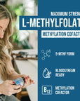 L Methyl Folate 15Mg plus Methyl B12 Cofactor – High Potency, Active 5-MTHF Form - Supports Mood, Methylation, Cognition – Bioactive Forms of Vitamin B9 & B12 (60 Capsules – 60 Servings)