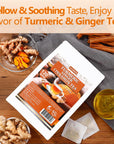 120 Premium Turmeric, Ginger, Cinnamon Blend Tea Bags, 100% Natural & No Additives & Caffeine Free.