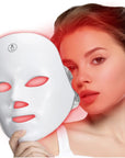 Led Face Mask - 7 Color Light Therapy for Anti-Aging, Acne & Wrinkles, Gift for Women
