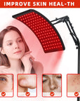 Red Light Therapy for Face and Body, Red Infrared Light Therapy Lamp with Stand Led 660Nm Red Light-Therapy& 850Nm Infrared Light Device for Body