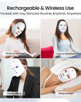 Led Face Mask - 7 Color Light Therapy for Anti-Aging, Acne & Wrinkles, Gift for Women