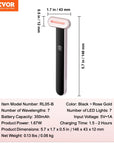 VEVOR Red Light Therapy Wand for Face, 7-Color LED Facial Wand Red Light Therapy Device with Heatig Therapy| Microcurrent Vibrating Massage, Portable LED Beauty Wand for Face, Neck