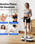 Vibration Plate Exercise Machine with Adjustable Removable Armrests