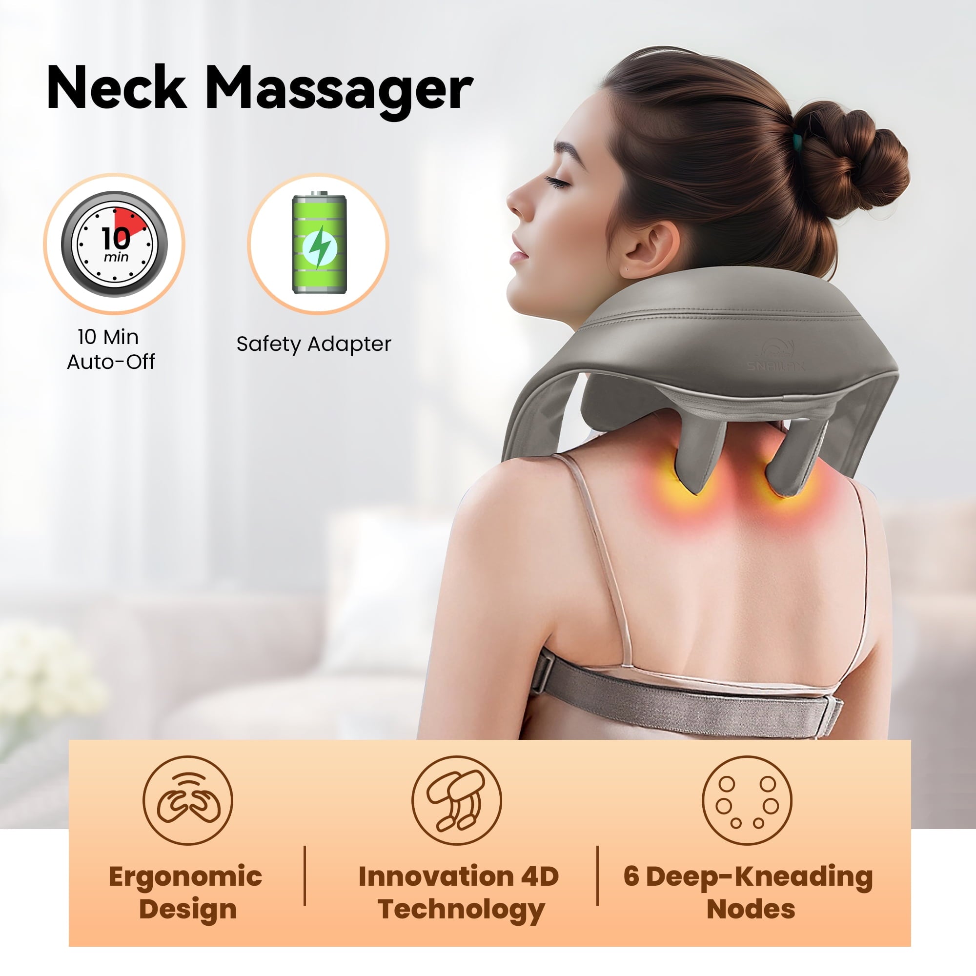 Shiatsu Neck Back Massager with Heat,  Shoulder Neck Massager for Pain Relief Deep Tissue, Gifts