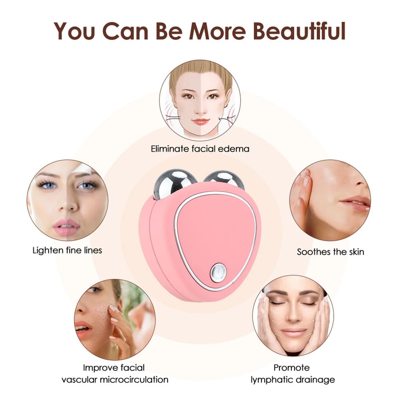 Wavy Chic Beauty Microcurrent Facial Device, Multifunctional Facial Skin Care Massager with 7 Color Massage Modes, 2024 Best Electric Neck Face Lifting Massager, Reduce Fine Lines Wrinkles(Red)