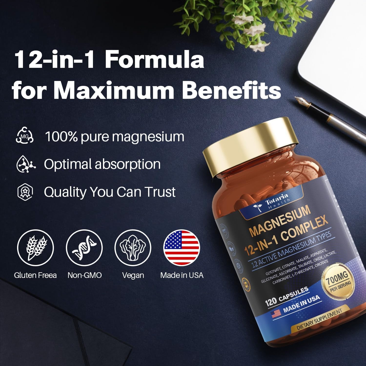 Magnesium Complex 700Mg 12 in 1 Magnesium Supplement 