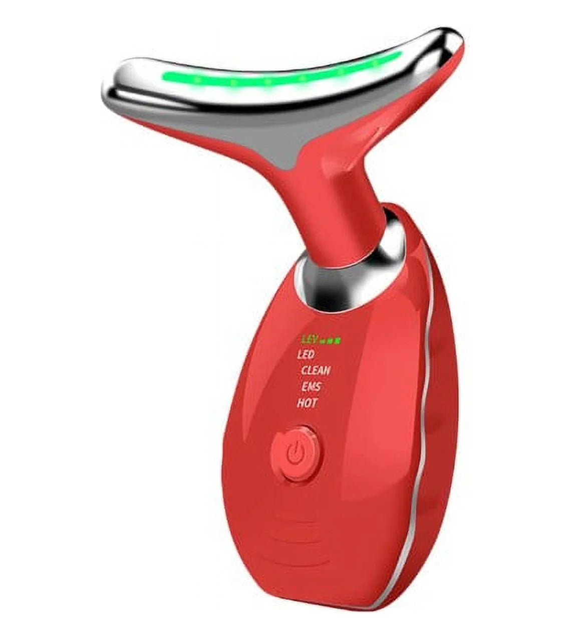 Wavy Chic Beauty Microcurrent Facial Device, Multifunctional Facial Skin Care Massager with 7 Color Massage Modes, 2024 Best Electric Neck Face Lifting Massager, Reduce Fine Lines Wrinkles(Red)