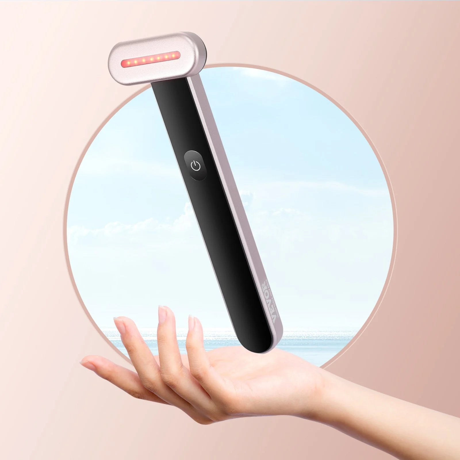 7-Color LED Facial Wand Red Light Therapy Device with Heatig Therapy| Microcurrent Vibrating 