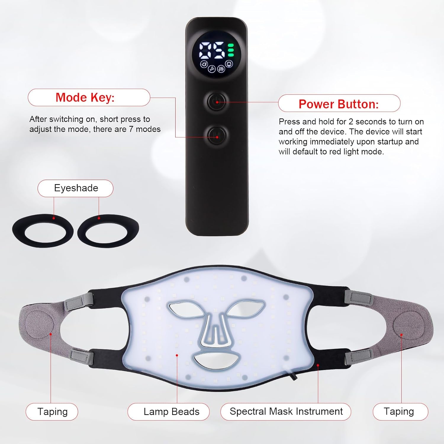 Red Light Therapy Mask for Wrinkle Remove &amp; anti Aging, Skin Care 