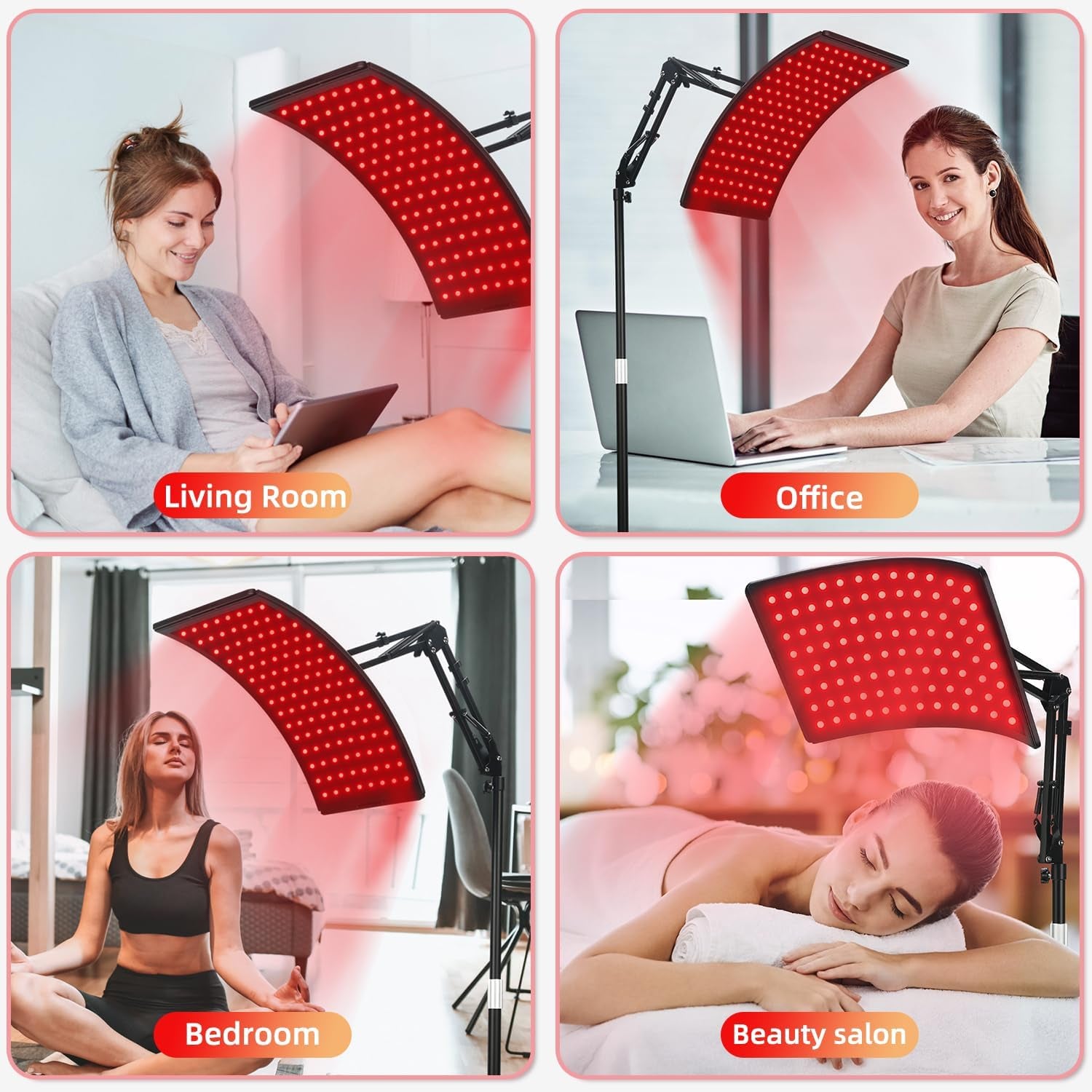 Red Light Therapy for Face and Body, Red Infrared Light Therapy Lamp with Stand Led 660Nm Red Light-Therapy&amp; 850Nm Infrared Light Device for Body