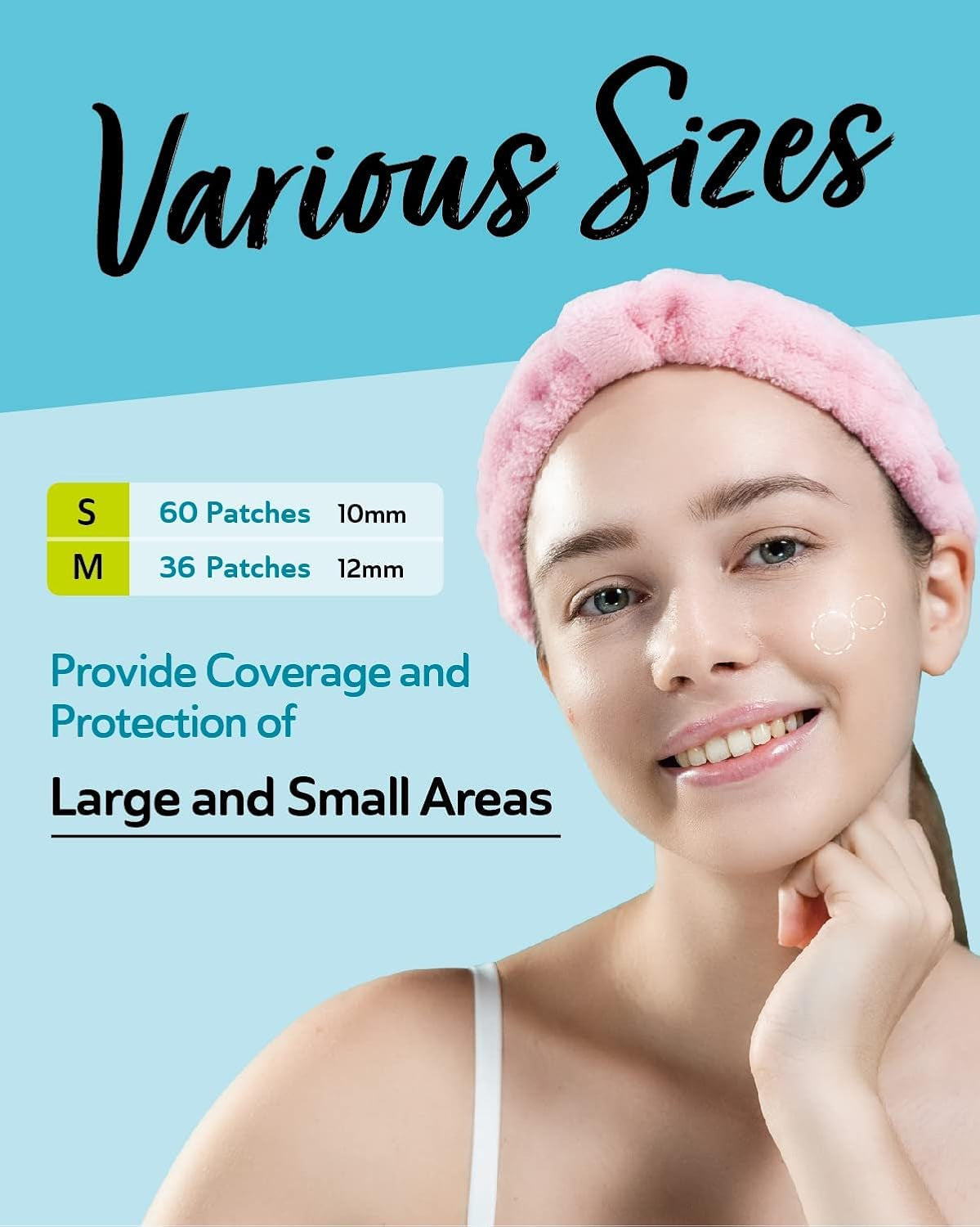 Ultra Invisible Acne Patches Salicylic Acid Acne Patches for Cystic Acne Blemish Patches Hydrocolloid Patches Zit Patches - Day and Night Use UPGRADED (Acne Specialist-96 Count -2 Sizes)