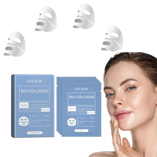 Bio-Collagen Mask, anti Wrinkle Mask, Bio-Collagen Deep Mask, Skinquee Collagen Mask, Bio Collagen Face Mask ，Korean Deep Hydrating and Firming Overnight Hydrogel Mask(4Pcs/Box)