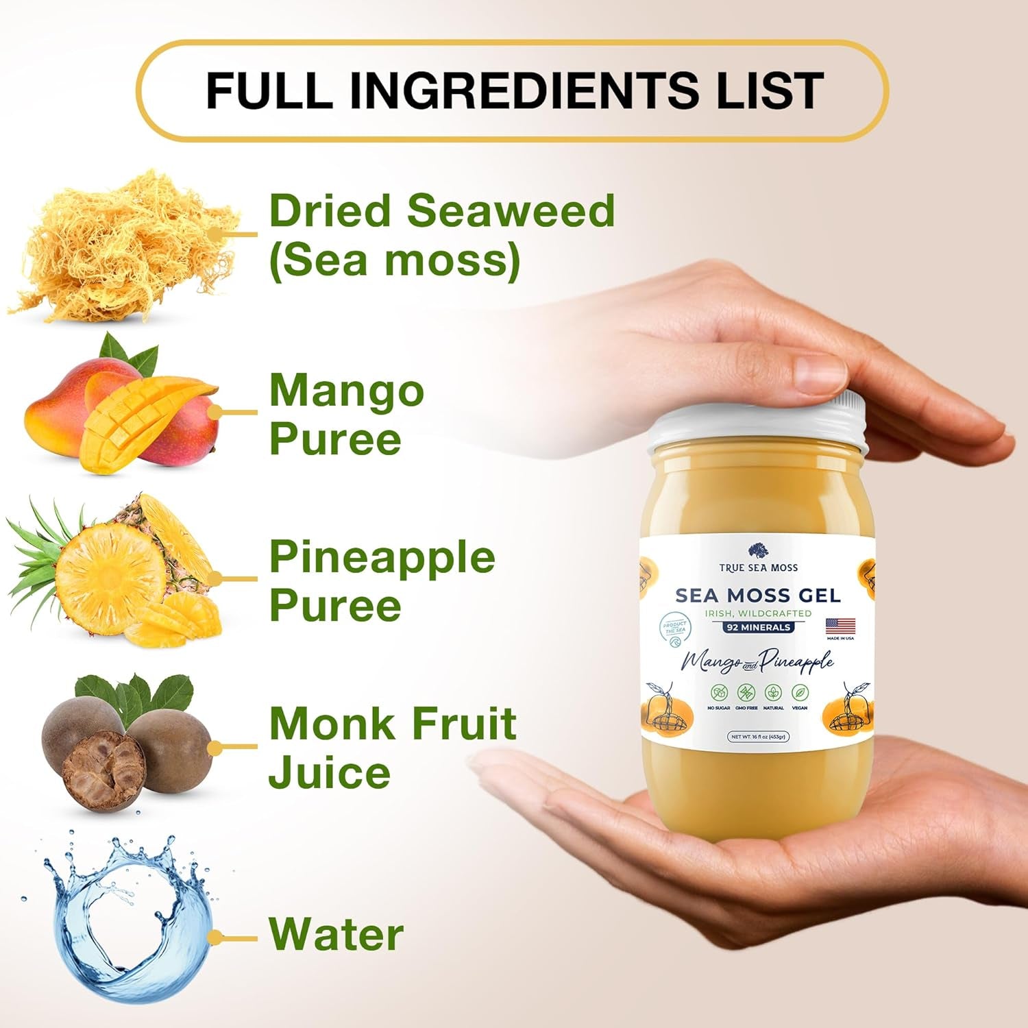 Wildcrafted Irish Sea Moss- Rich in Minerals, Proteins & Vitamins – Antioxidant Health Sea Moss