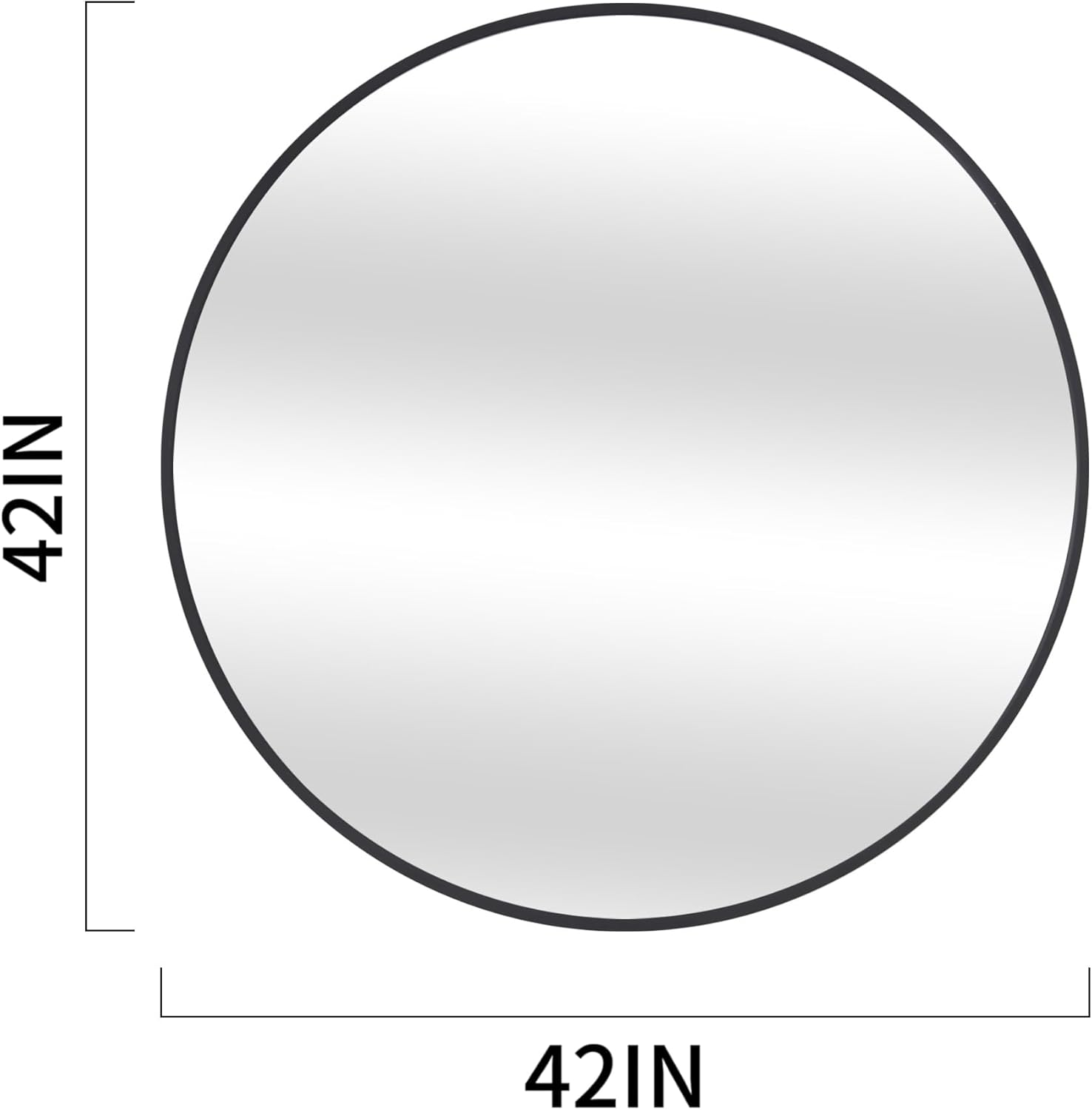 42 Inch Large round Mirror, Black Circle Mirror, Oversized round Bathroom Mirror