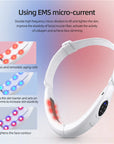Ckeyin V Shaped Facial Lifting Device Red Light Therapy Face Slimming Tightening Machine EMS Neck Massager Remove Double Chin