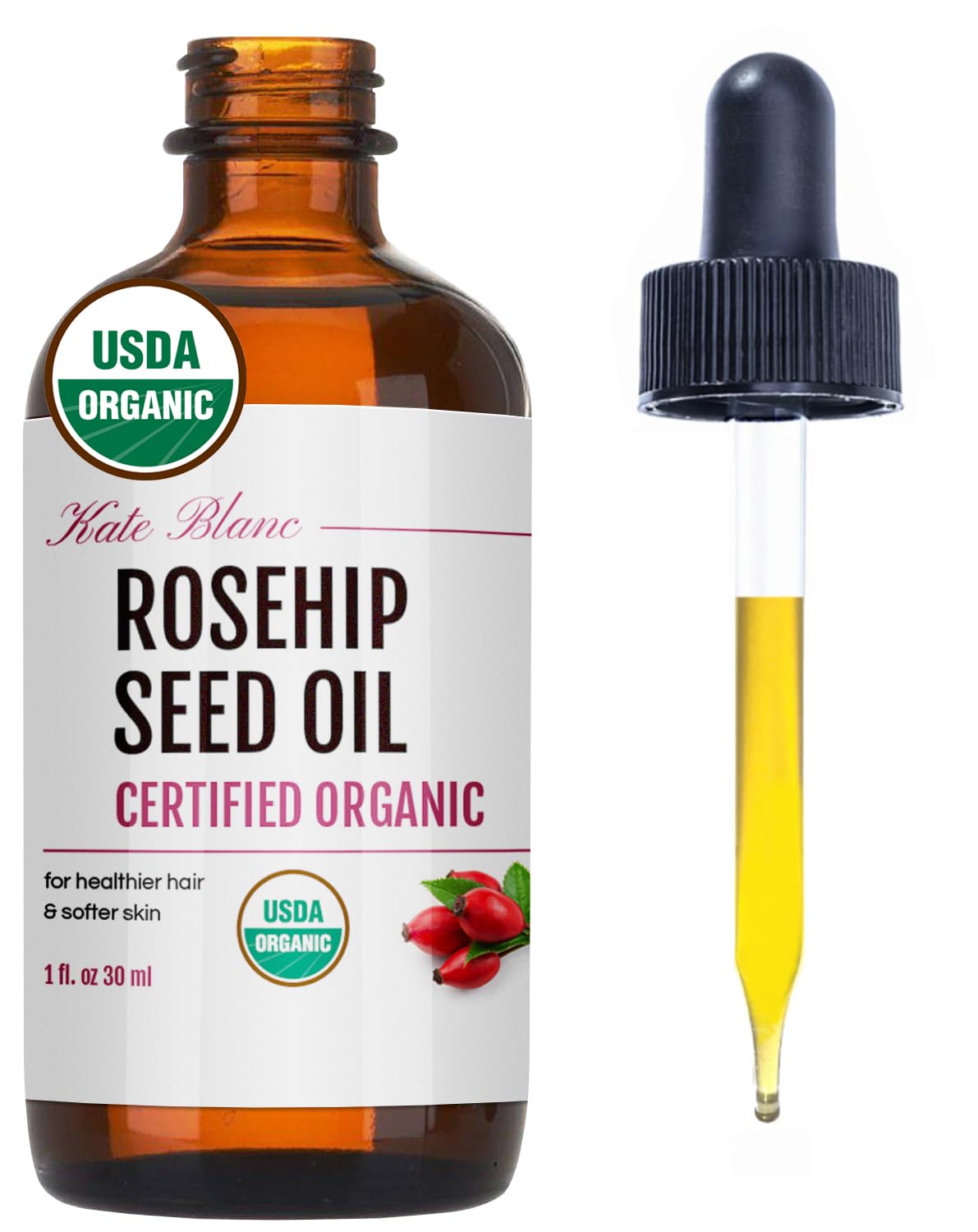 Organic Rosehip Seed Oil – Cold-Pressed  (1oz)
