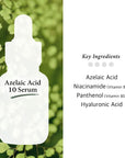 Azelaic Acid 10% Facial Serum with Niacinamide - Fast Rosacea Skin Care Product + Reduce Cystic Acne Scar + Redness Relief Face + Pimple Pigmentation Blackhead, 1 Fl Oz (30Ml)