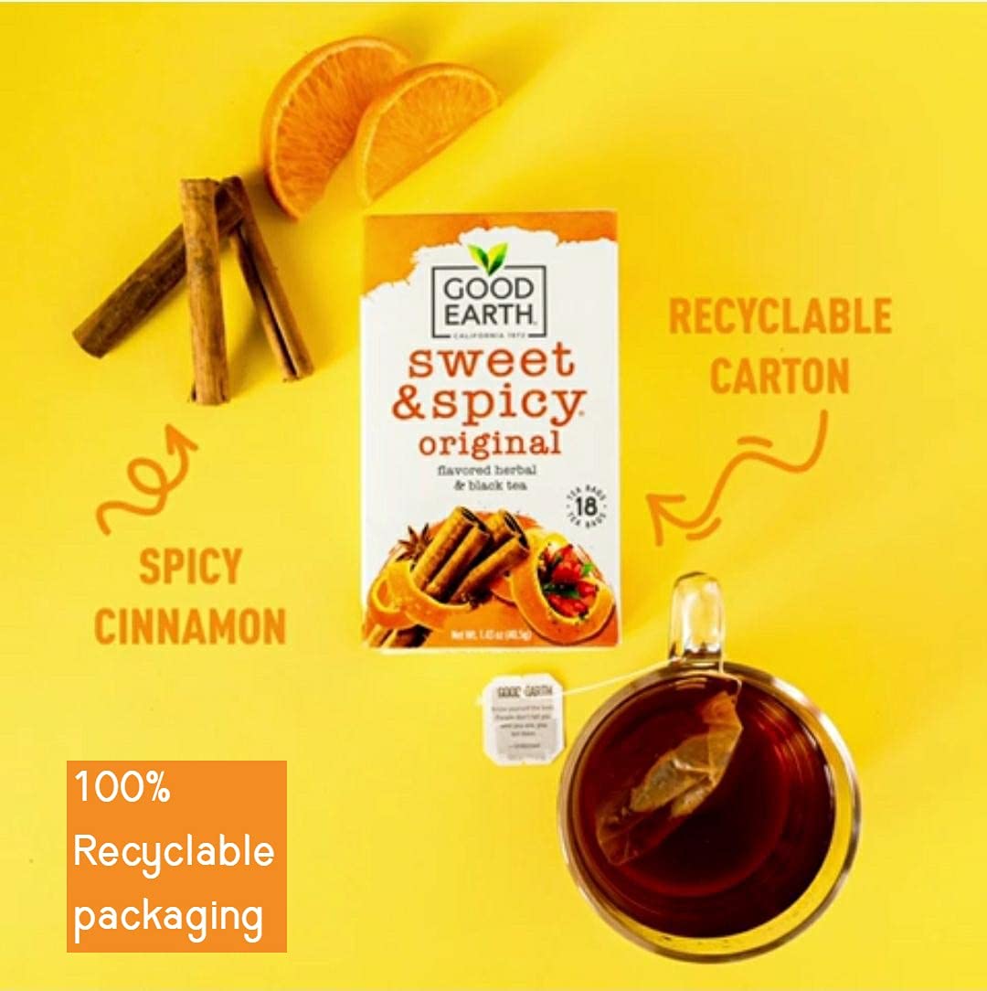 Good Earth Herbal &amp; Black Tea, Sweet &amp; Spicy