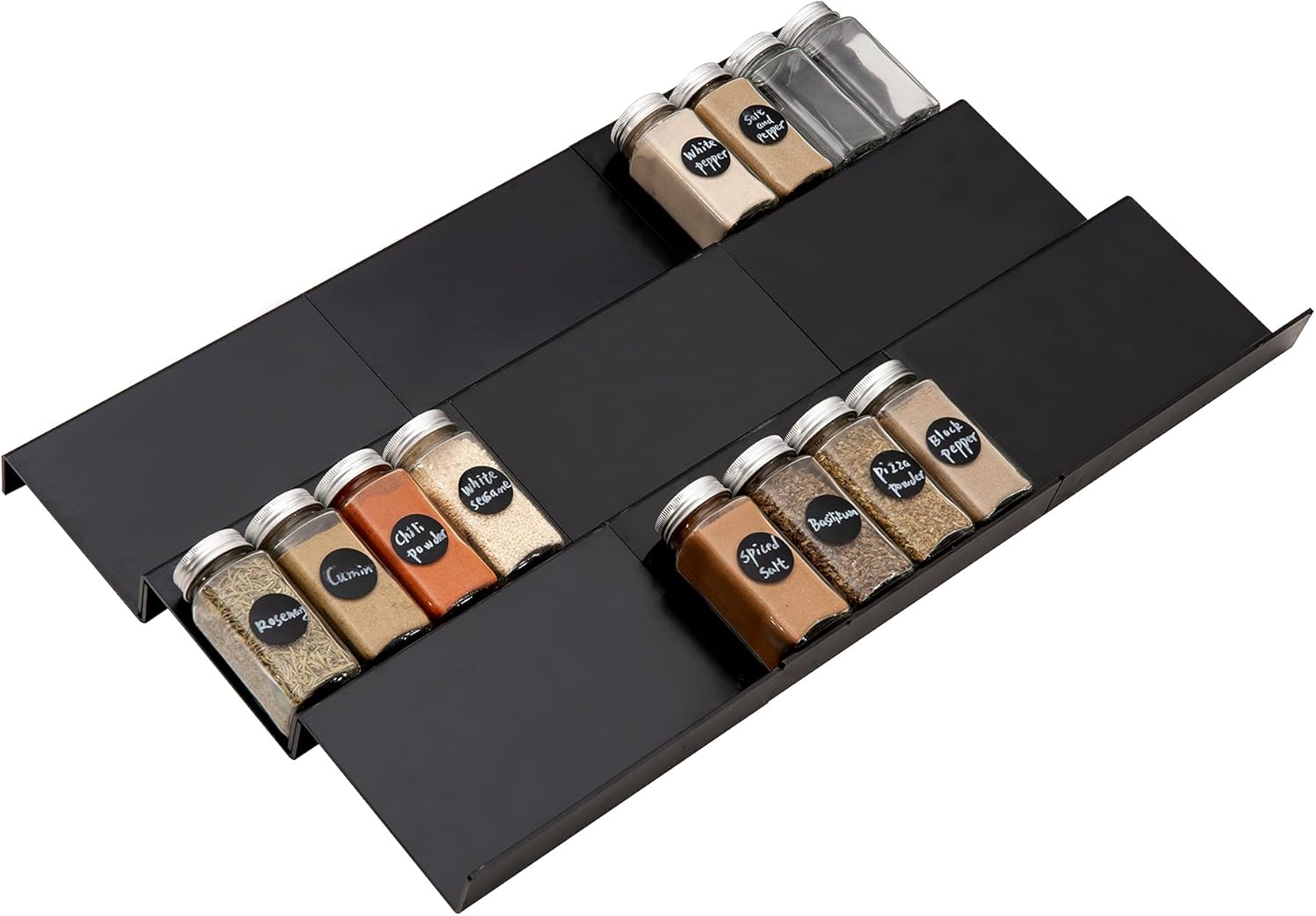 Expandable Spice Rack Drawer Organizer for Kitchen Cabinets 