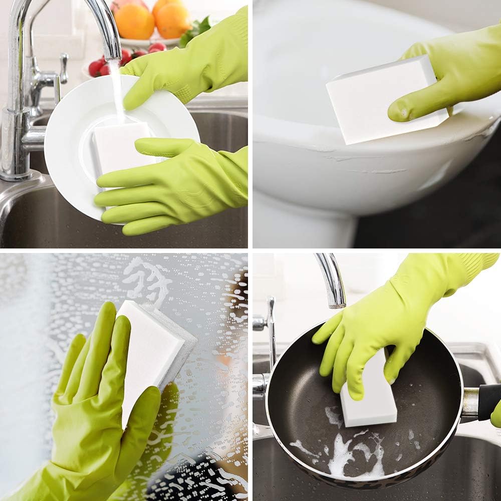 100 Pack Magic Sponge Eraser Extra Thick and Long Lasting Melamine Cleaning Sponges in Bulk