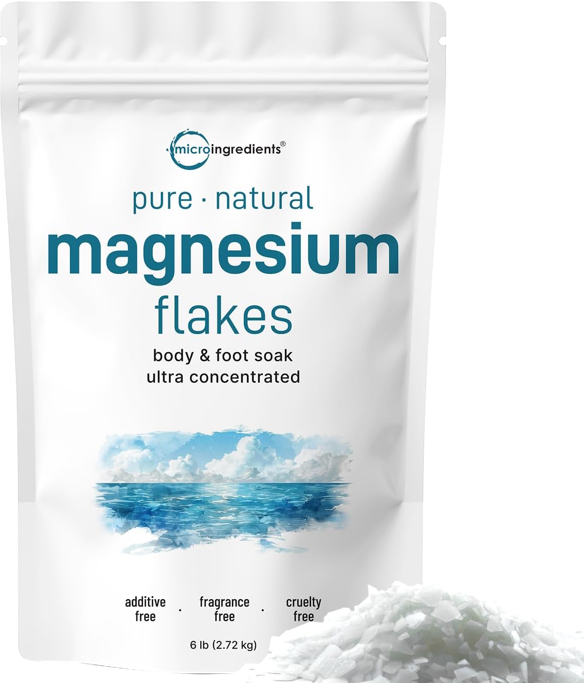 Magnesium Flakes, 6Lbs | Great Alternative to Epsom Salt