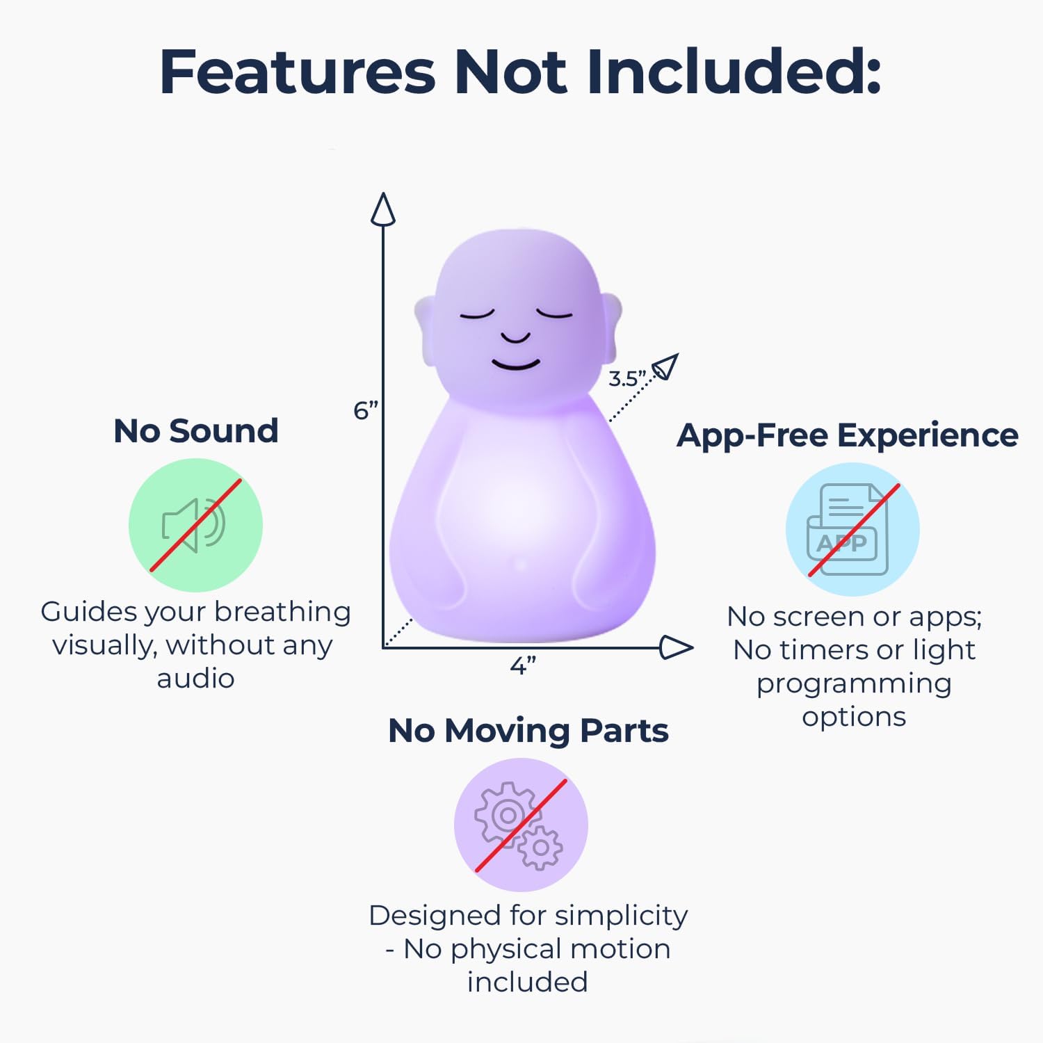 &#39;Breathing Buddha&#39; Guided Visual Meditation Tool for Mindfulness | Slow Your Breathing &amp; Calm Your Mind for Stress &amp; Anxiety Relief | Perfect for Adults &amp; Kids | Relaxing Self Care Gift