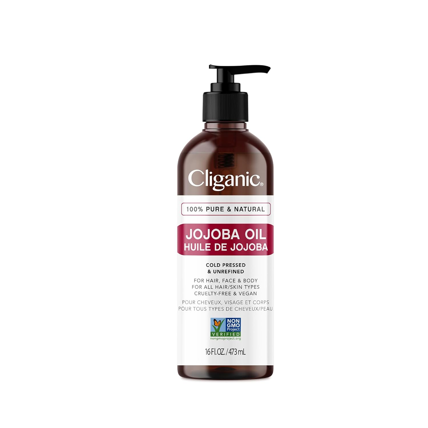 100% Pure Jojoba Oil – Cold-Pressed, Unrefined, Non-GMO (16oz Bulk Size)