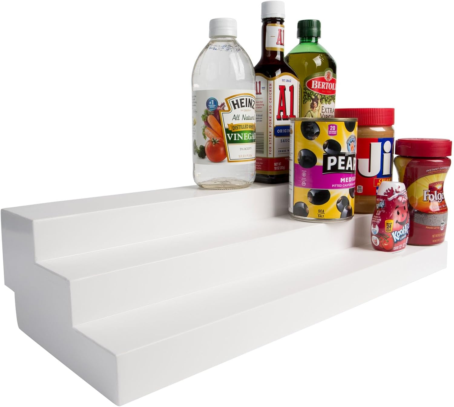 3 Tier Adjustable Canned Goods Shelves for Kitchen Cabinet and Pantry Organization