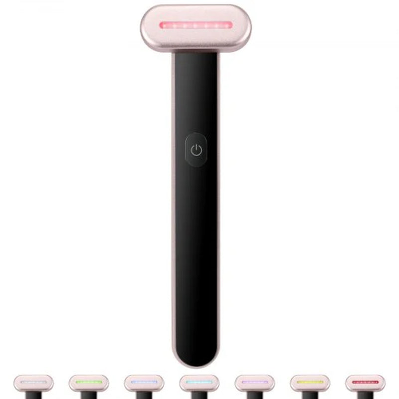 7-Color LED Facial Wand Red Light Therapy Device with Heatig Therapy| Microcurrent Vibrating 