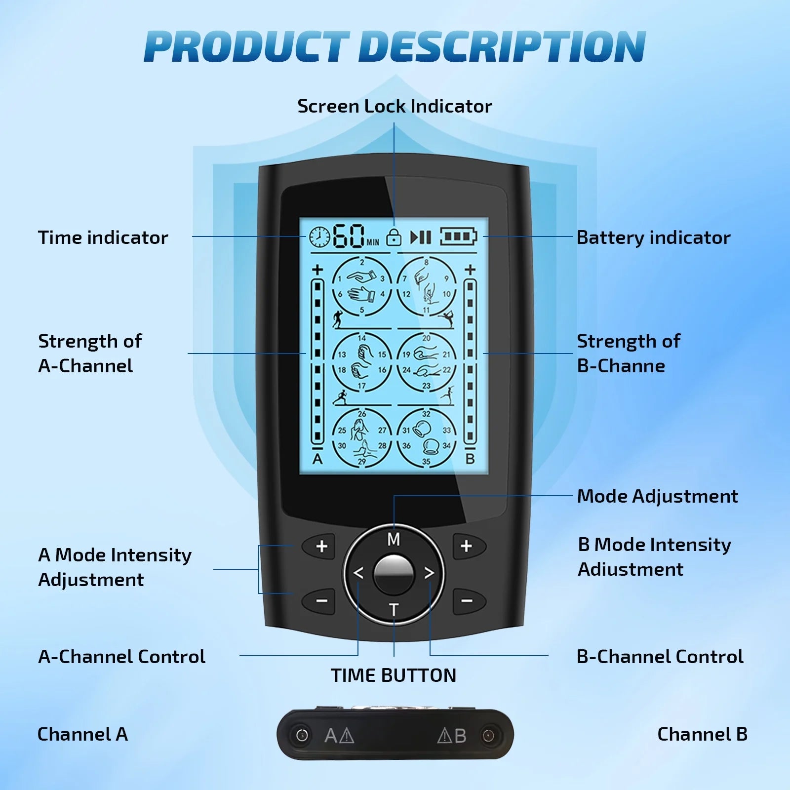 TENS Unit Muscle Stimulator -EMS Back Massager