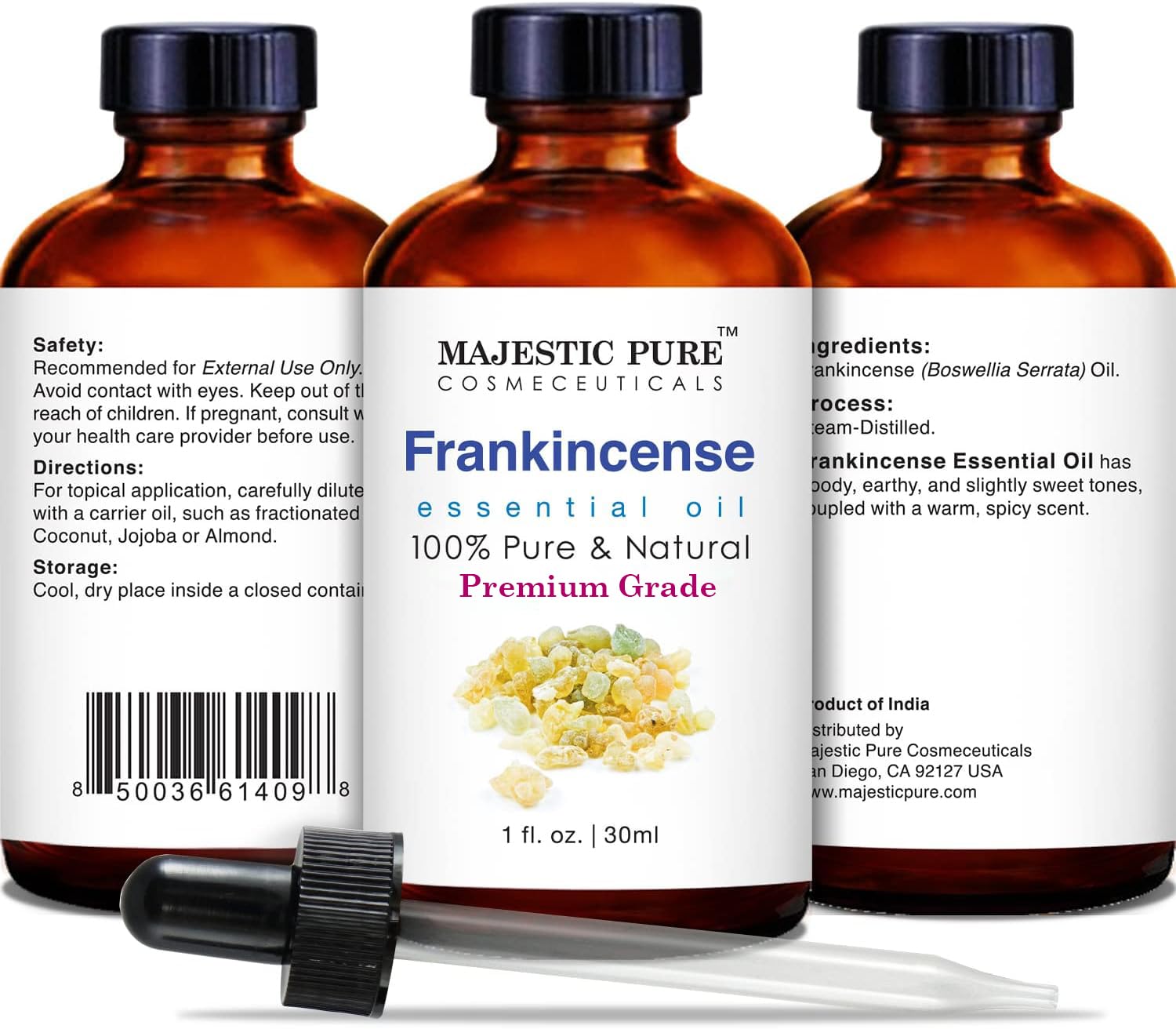 Frankincense Essential Oil – 100% Pure &amp; Natural for Skin, Aromatherapy &amp; Diffusers (1 oz)