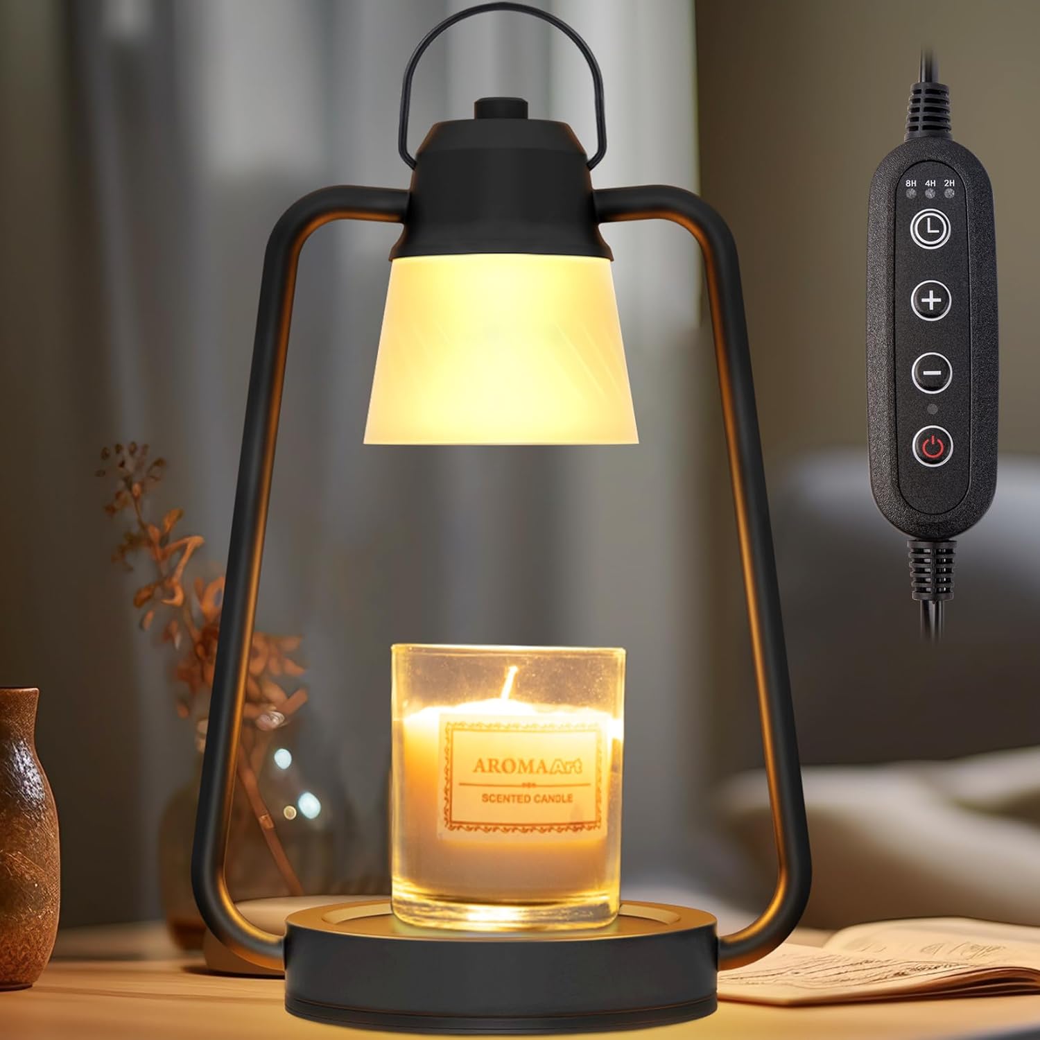 Candle Warmer Lamp Dimmable Timer: Melting Wax Candles Vintage Fits Large Small Jar 