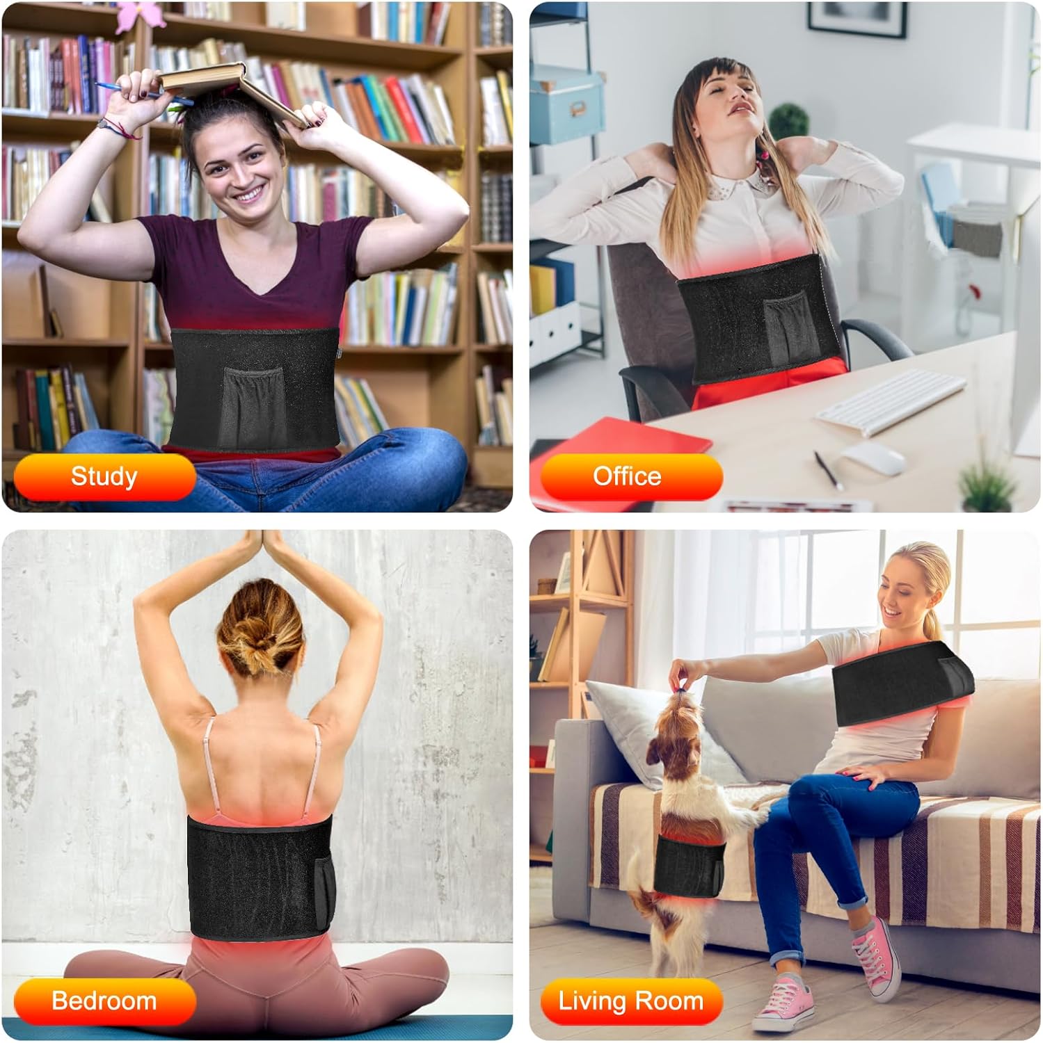 Red Light Therapy for Body- Infrared Light Therapy, Red Light Therapy Belt for Shoulder Waist Muscle Pain Relief, LED 660Nm&amp;850Nm near Infrared Light Therapy Belt Wrap Timer Remote Control