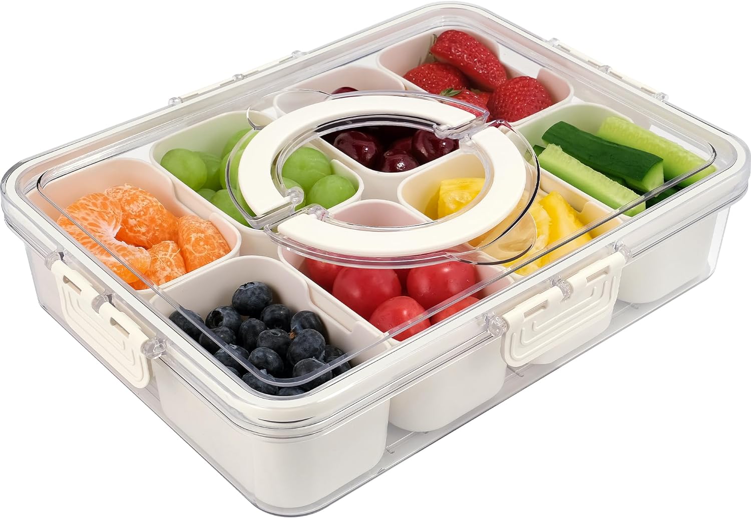 Portable Snack Containers - Tray with Lid (8 Compartments)