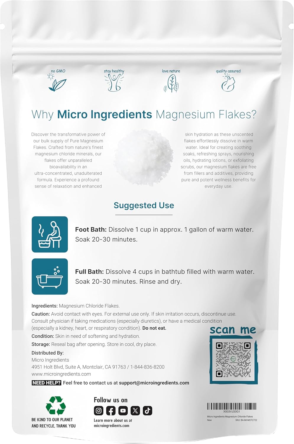 Magnesium Flakes, 6Lbs | Great Alternative to Epsom Salt